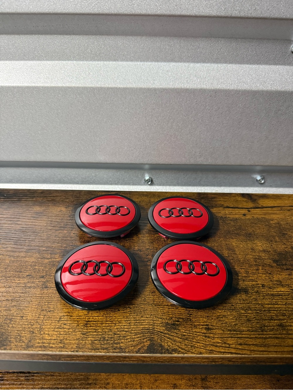 Set For Audi 4x69mm Red Black Wheel Center Caps 4B0601170A